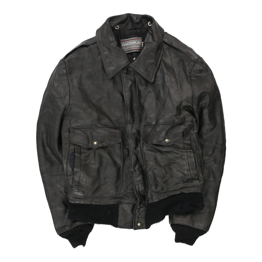 Oakton Leather Jacket - Medium Black Leather