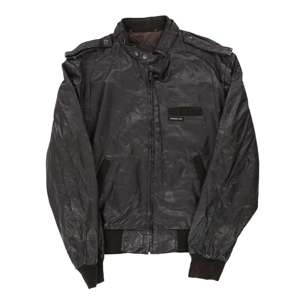 Members Only Leather Jacket - Small Black Leather