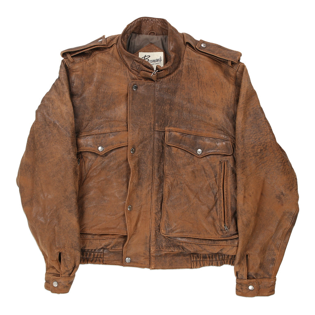 Bermans Leather Jacket - XL Brown Leather