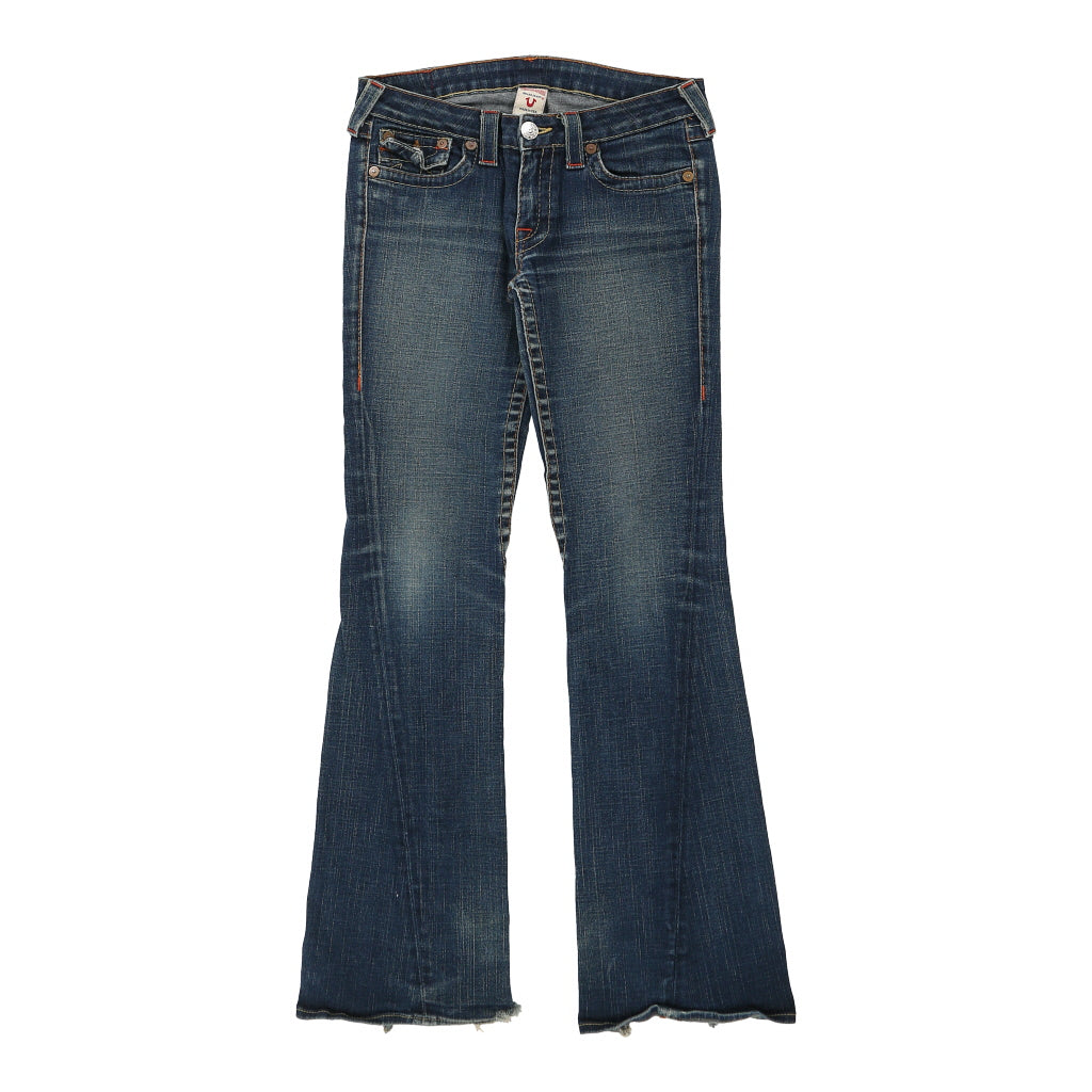 True Religion Flared Jeans - 32W UK 10 Blue Cotton