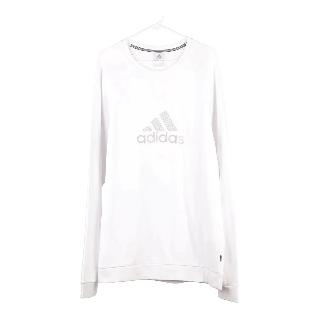 Adidas Spellout Sweatshirt - XL White Cotton Blend