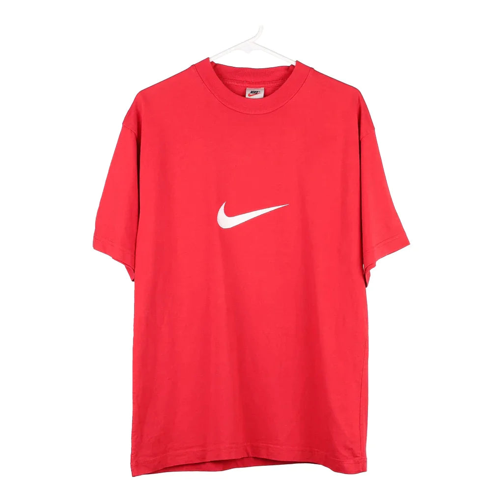 Nike T-Shirt - Medium Red Cotton