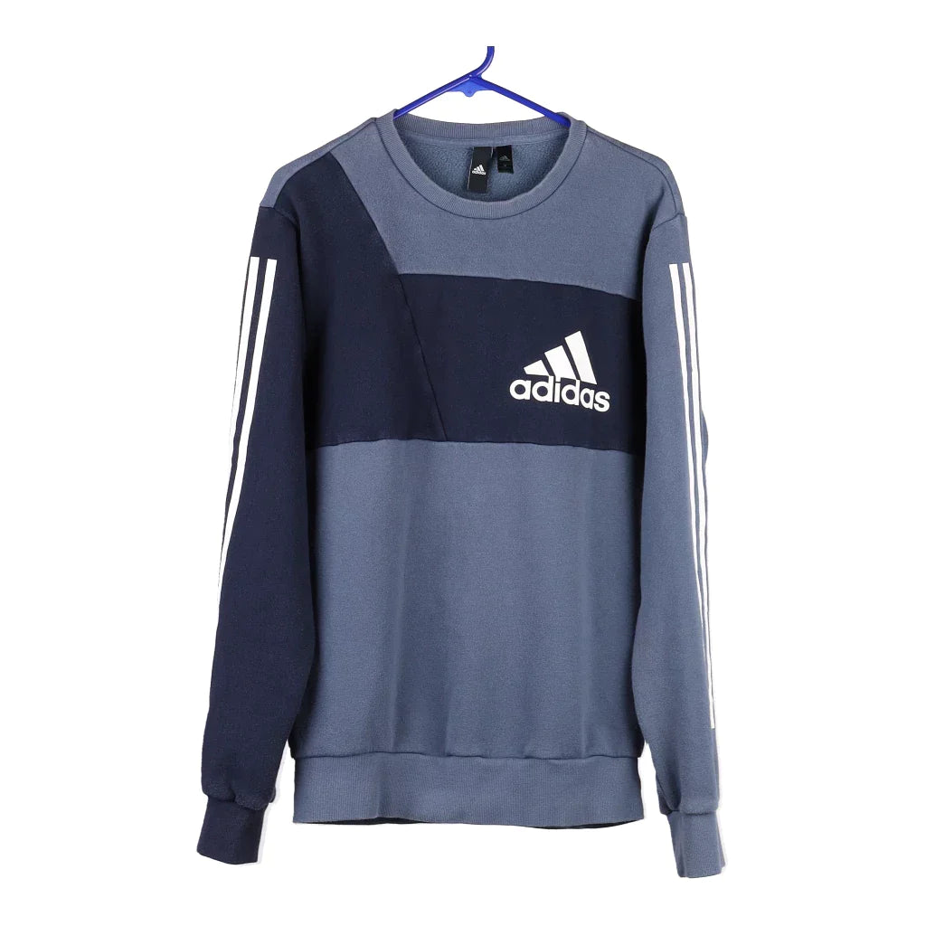 Adidas Sweatshirt - Medium Blue Cotton Blend