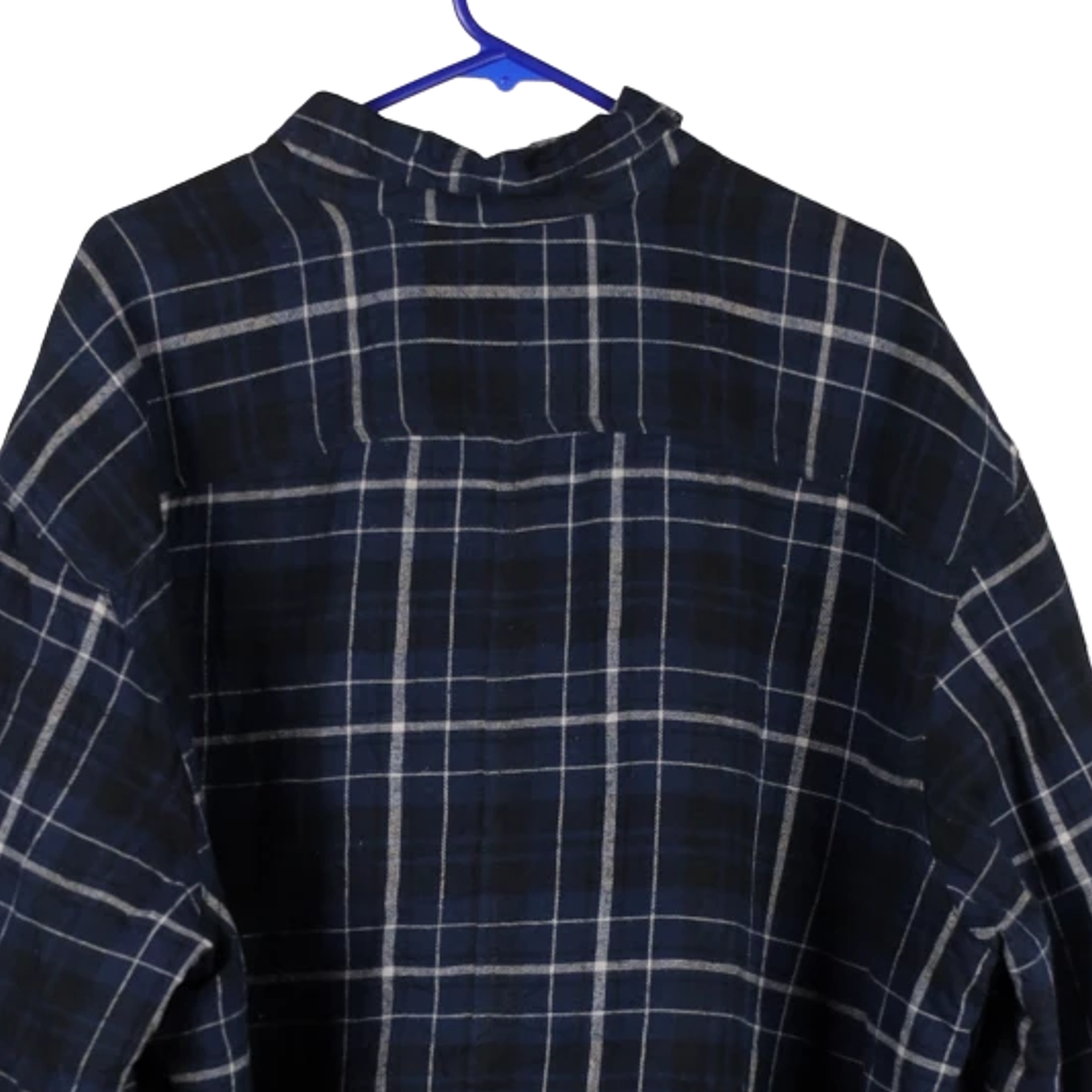 Basic Editions Checked Overshirt - 2XL Navy Cotton