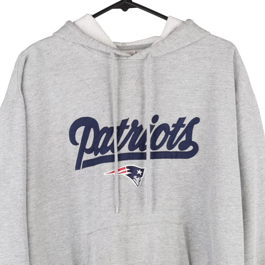 New England Patriots Nfl Hoodie - Large Grey Cotton