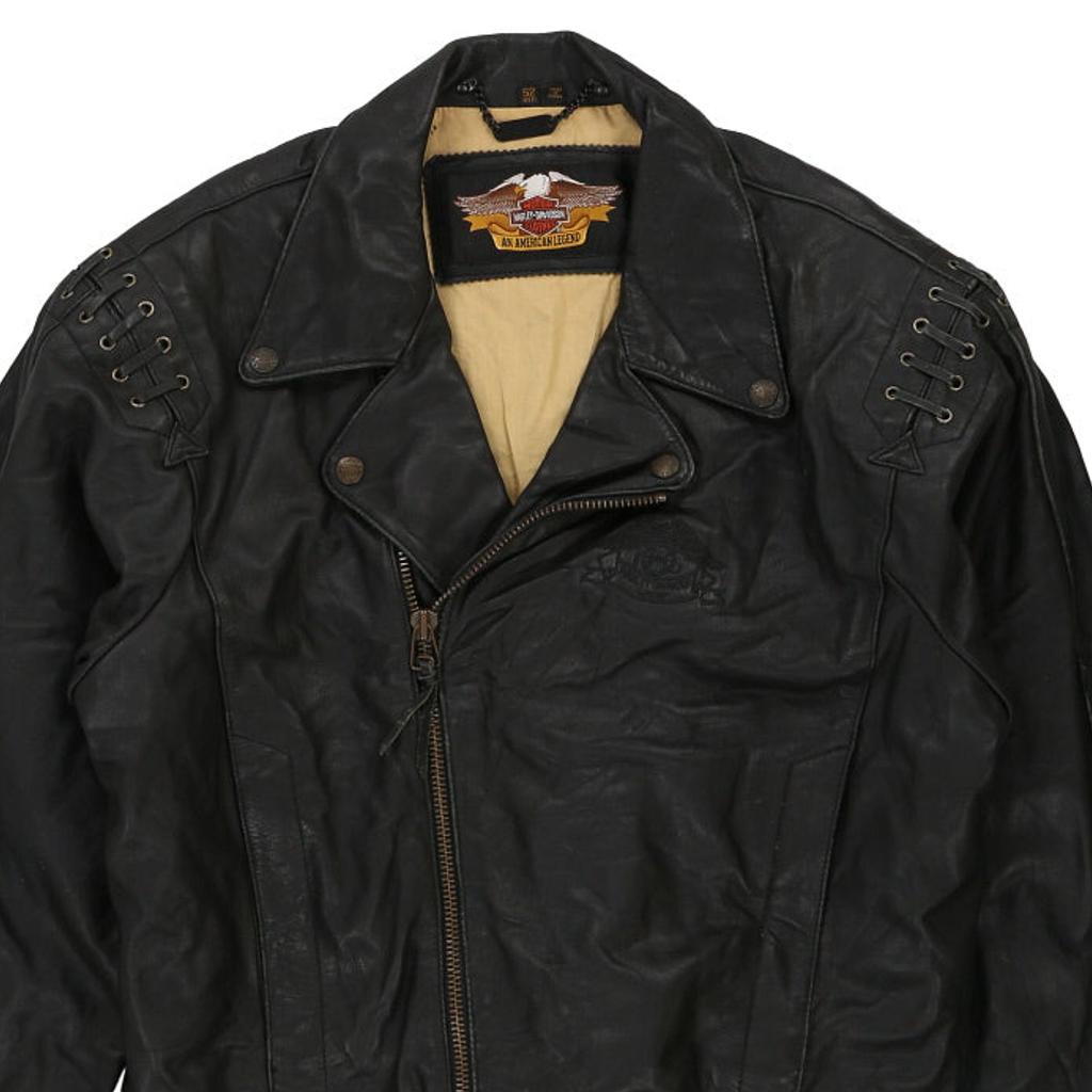 Harley Davidson Jacket - Large Black Leather