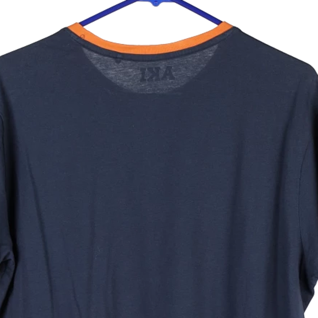 Aki Spellout T-Shirt - Medium Navy Cotton