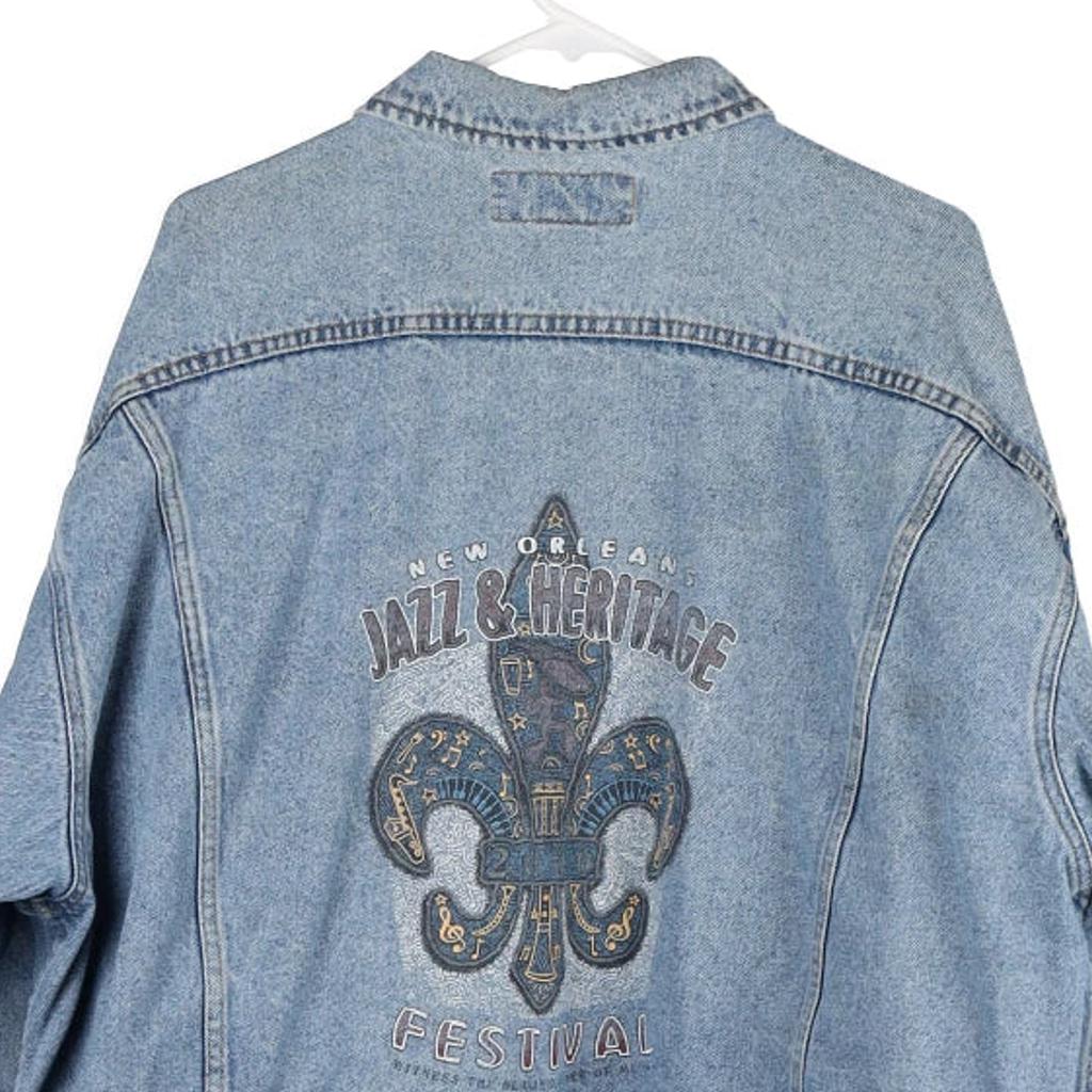 Jazz & Heritage Festival New Orleans Lee Graphic Denim Jacket - 2XL Blue Cotton