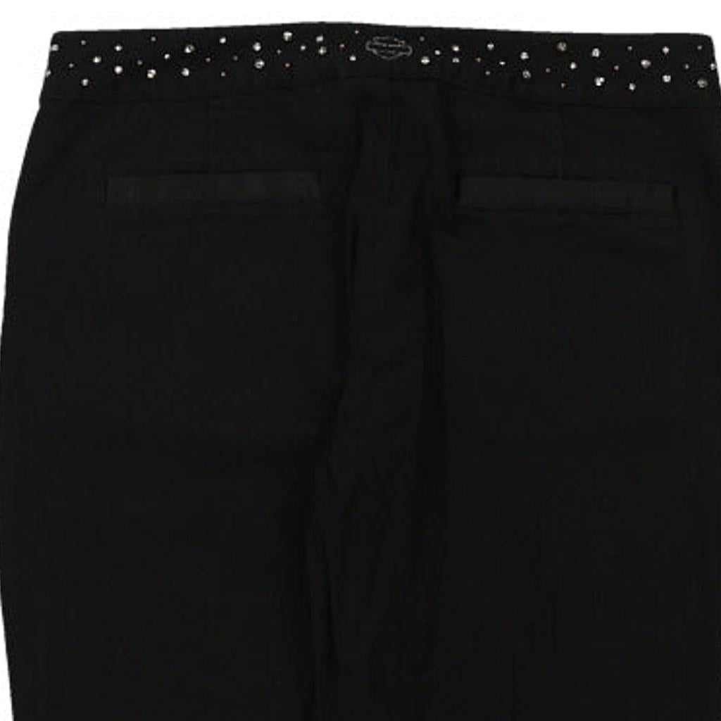 Harley Davidson Flared Trousers - 31W UK 10 Black Cotton Blend