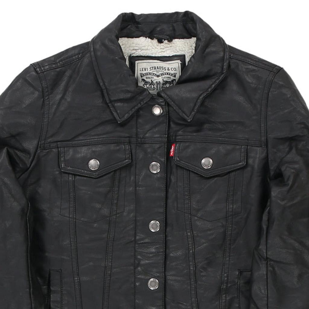 Levis Leather Jacket - XS Black Faux Leather