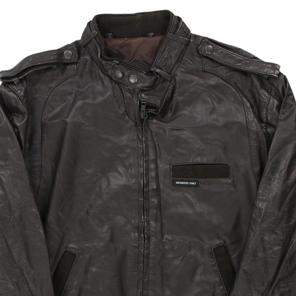 Members Only Leather Jacket - Small Black Leather