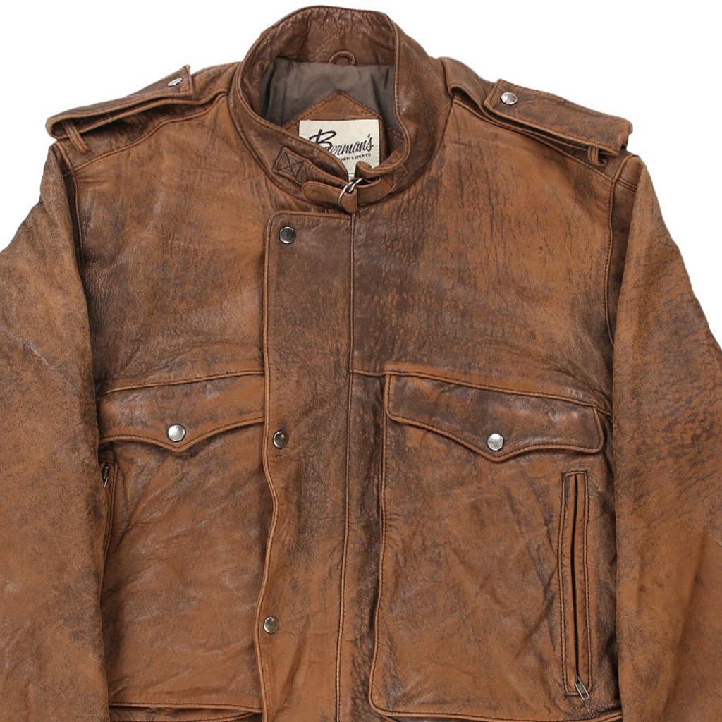 Bermans Leather Jacket - XL Brown Leather