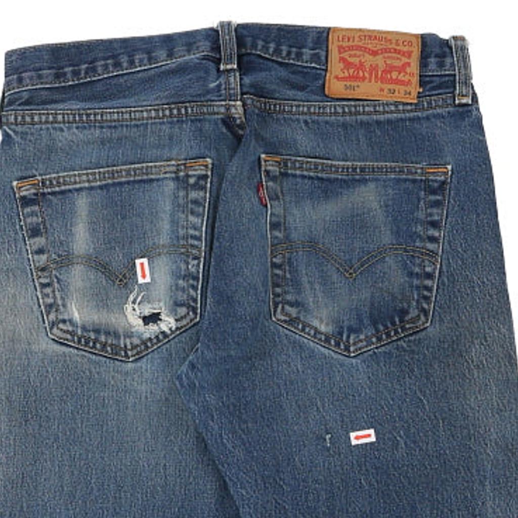 501 Levis Jeans - 32W 32L Blue Cotton
