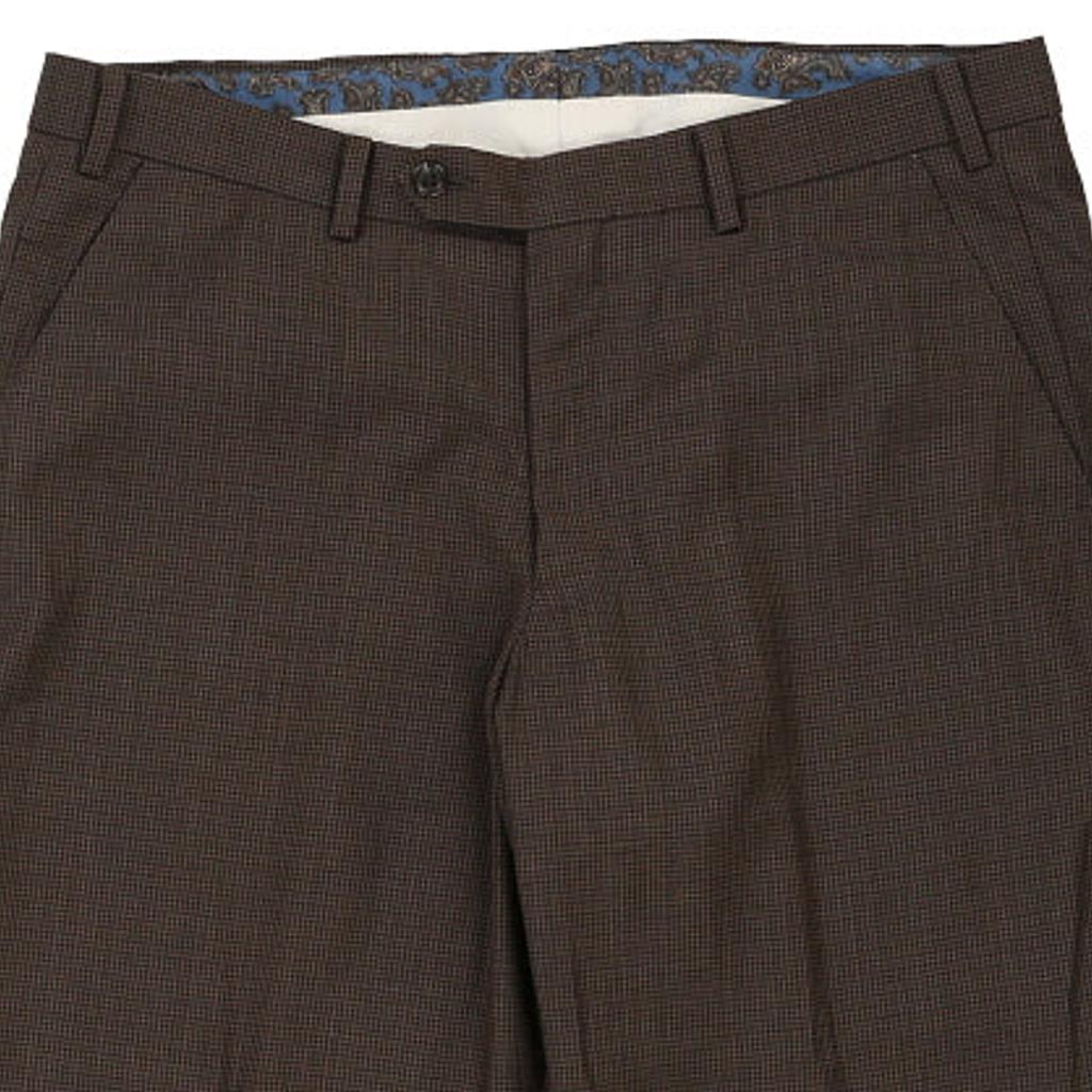 Lauren Ralph Lauren Checked Trousers - 36W 31L Brown Wool
