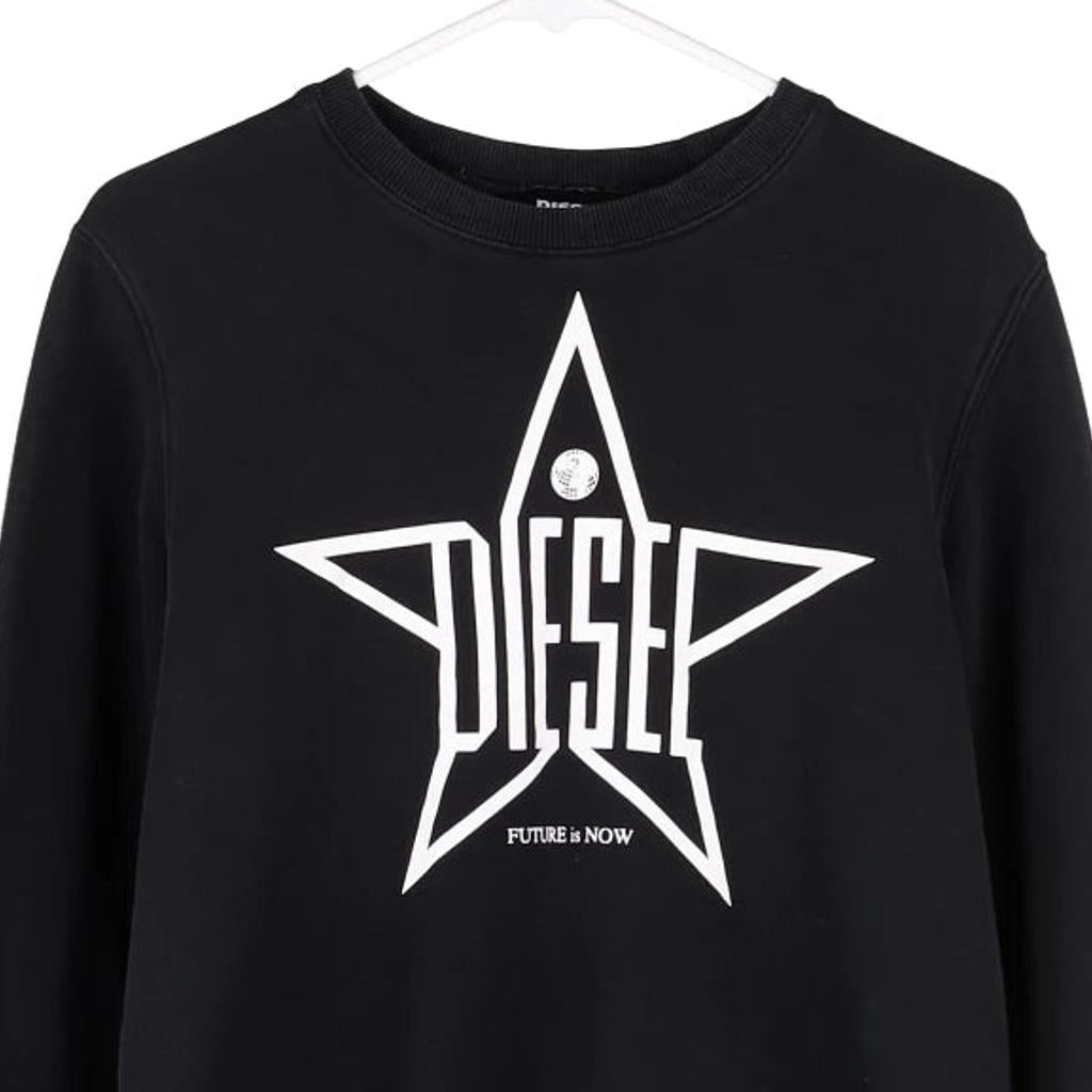 Diesel Spellout Sweatshirt - Medium Black Cotton Blend