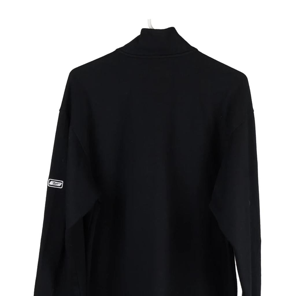 Reebok 1/4 Zip - Large Black Polyester Blend