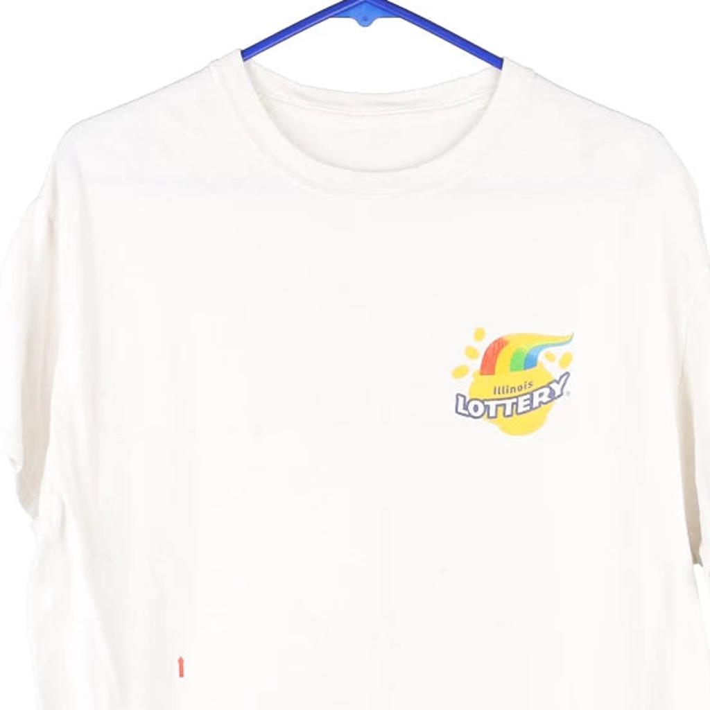 Illinois Lottery Unbranded Graphic T-Shirt - Large White Cotton