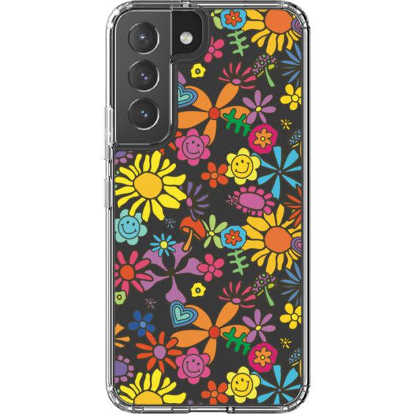 Aesthetic Retro Flowers Clear Phone Case