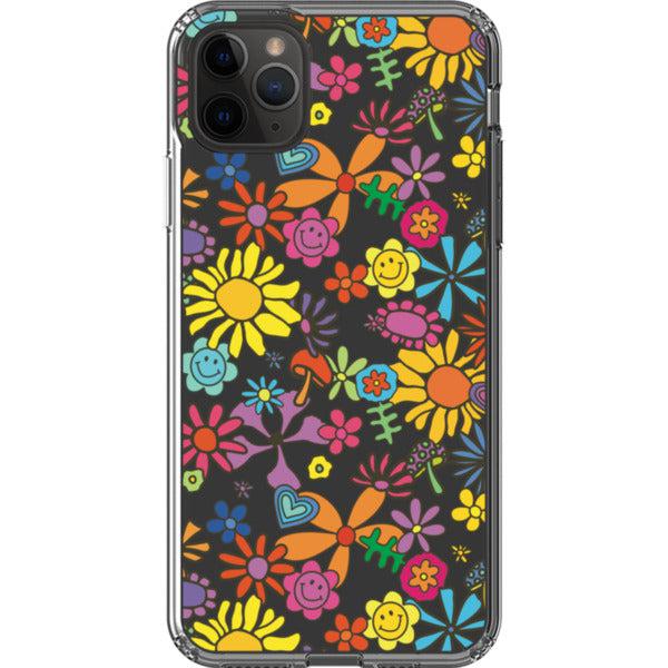 Aesthetic Retro Flowers Clear Phone Case