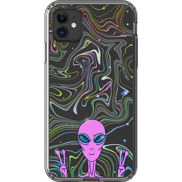 Alien Marble Clear Phone Case