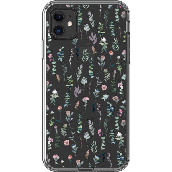 Bohemian Watercolor Flowers Clear Phone Case