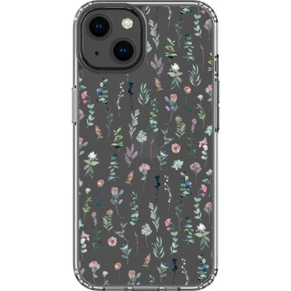 Bohemian Watercolor Flowers Clear Phone Case