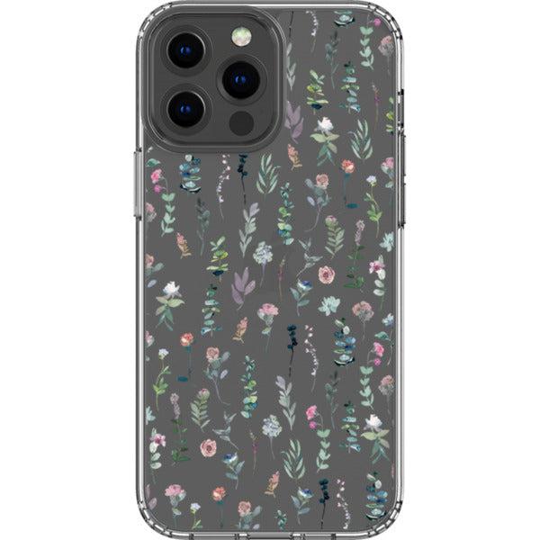 Bohemian Watercolor Flowers Clear Phone Case