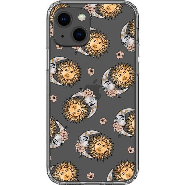 Boho Opal Sun Moon Clear Phone Case