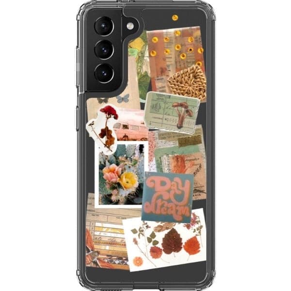 Day Dream Scraps Collage Clear Phone Case