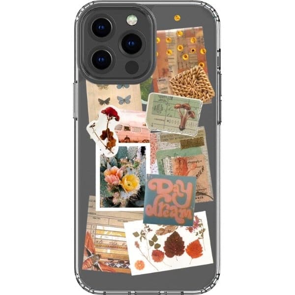 Day Dream Scraps Collage Clear Phone Case