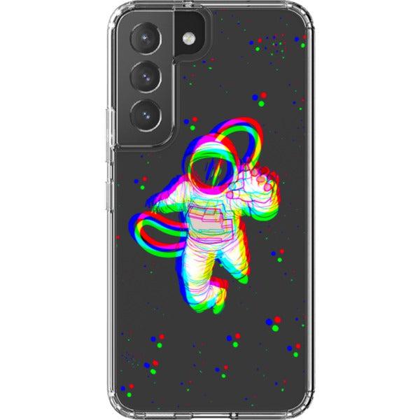 Glitch Floating Astronaut Clear Phone Case