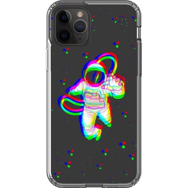 Glitch Floating Astronaut Clear Phone Case