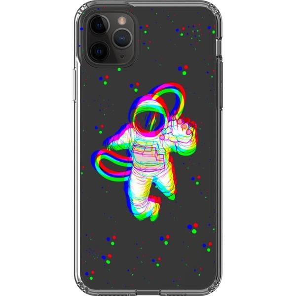 Glitch Floating Astronaut Clear Phone Case