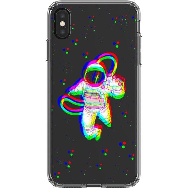 Glitch Floating Astronaut Clear Phone Case