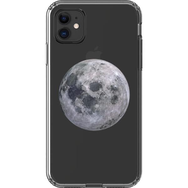 Isolated Moon Clear Phone Case