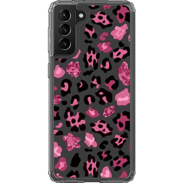 Pink Animal Print Clear Phone Case