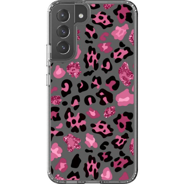 Pink Animal Print Clear Phone Case