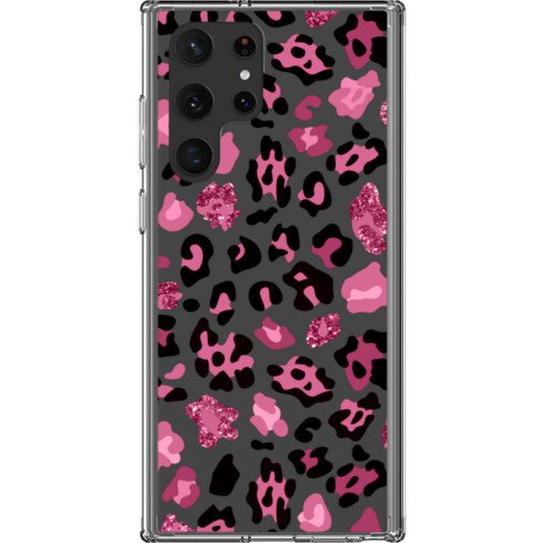 Pink Animal Print Clear Phone Case