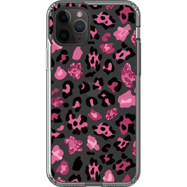 Pink Animal Print Clear Phone Case