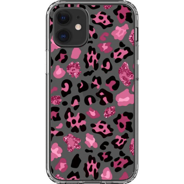 Pink Animal Print Clear Phone Case