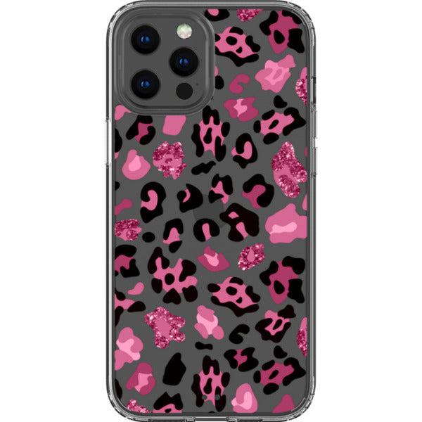 Pink Animal Print Clear Phone Case