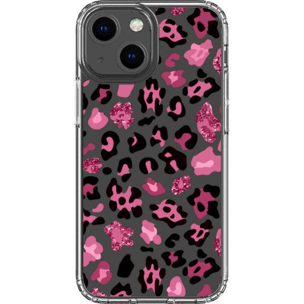 Pink Animal Print Clear Phone Case