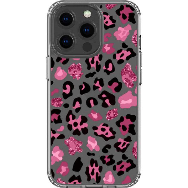 Pink Animal Print Clear Phone Case