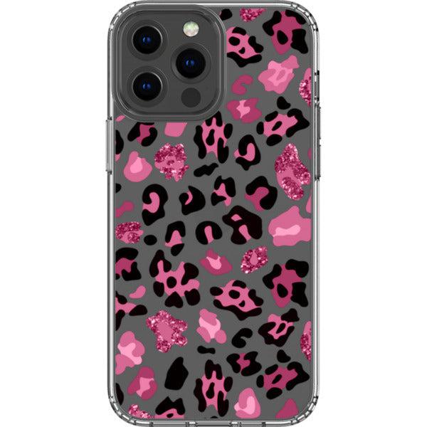 Pink Animal Print Clear Phone Case