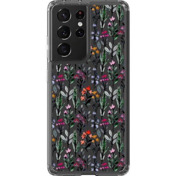 Pretty Watercolor Foliage Clear Phone Cases