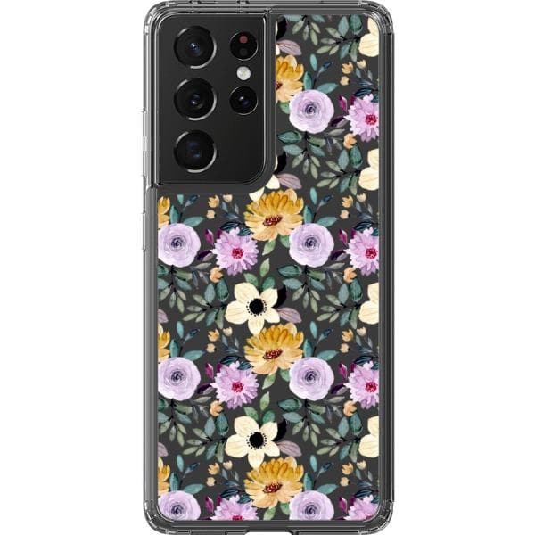 Pretty Watercolor Foliage Clear Phone Cases