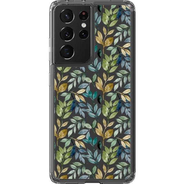 Pretty Watercolor Foliage Clear Phone Cases