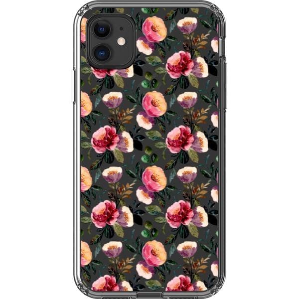 Pretty Watercolor Foliage Clear Phone Cases