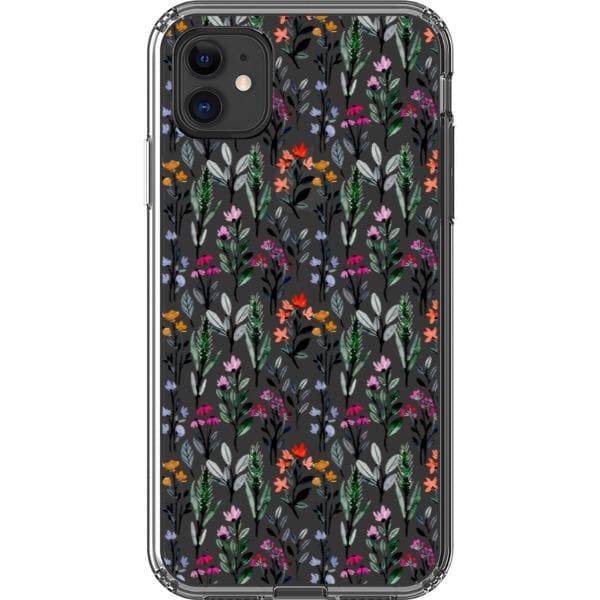 Pretty Watercolor Foliage Clear Phone Cases