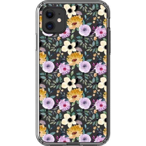 Pretty Watercolor Foliage Clear Phone Cases